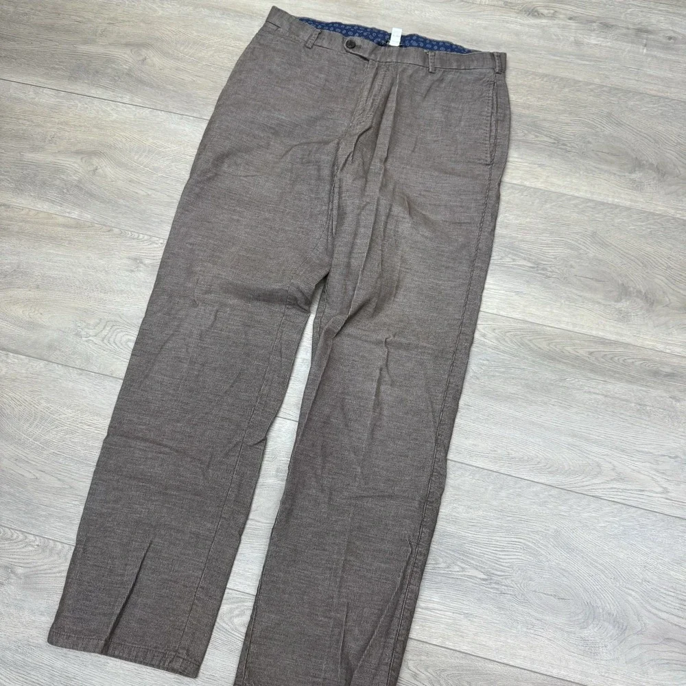 Peter Millar Brown Trouser Style Pants Men's Sz 34 Cotton Casual Golf